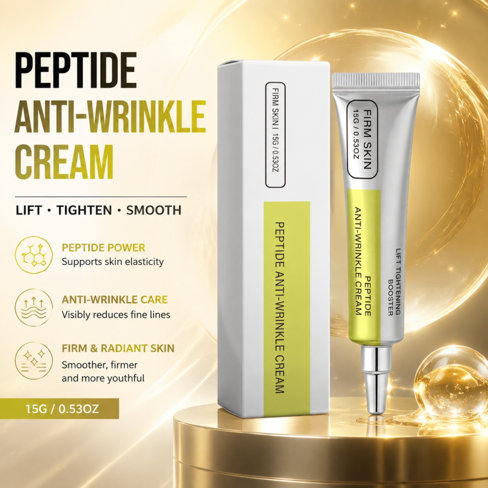 Peptide Neck Cream - Пептидный крем для лица с ретинолом,